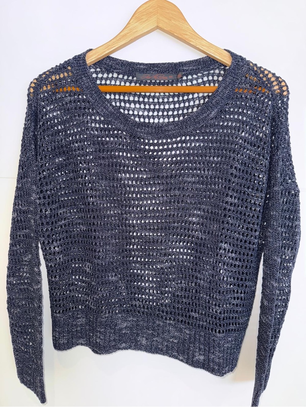 Open-Knit Crewneck Sweater